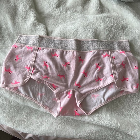 PINK Victoria's Secret christmas boxer boyshort underwear panties medium nwt - Picture 1 of 7